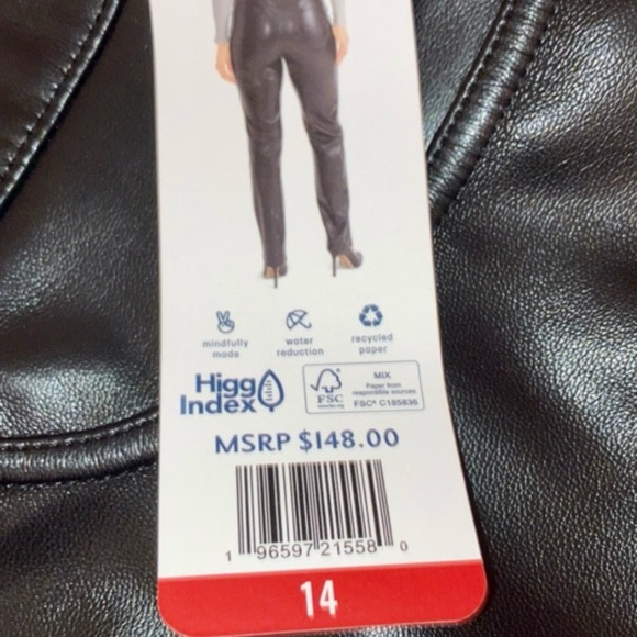 Joie Black Vegan Leather Pants, Women’s 14 - Picture 2 of 5